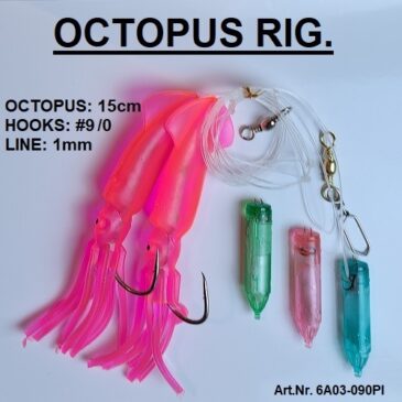 6A03-090PI. 15 cm. OCTOPUS LYS FORFANG