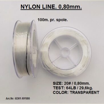 6G01-NY080. 0,80 mm. NYLON LINE